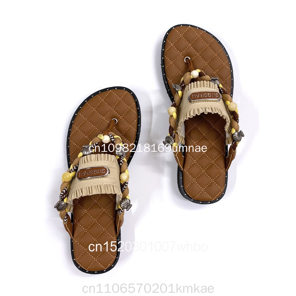 New Retro Woven Women's Slippe - Flip Flop Leather Men ulasan dan harga
