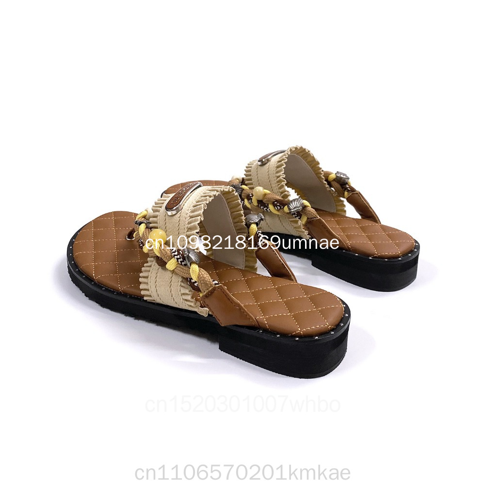 New Retro Woven Women's Slippe - Flip Flop Leather Men ulasan dan harga