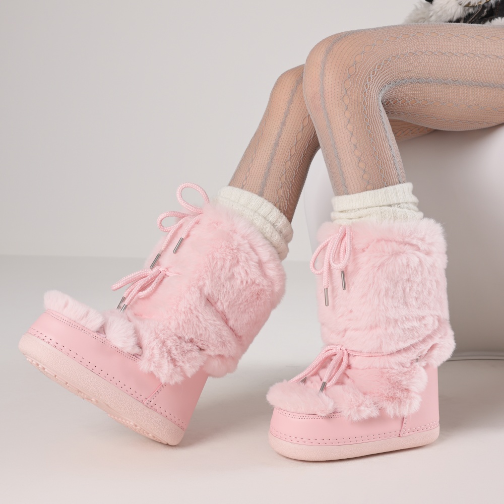 Furry Boots For Women Round To - Espadrille Slip On ulasan dan harga