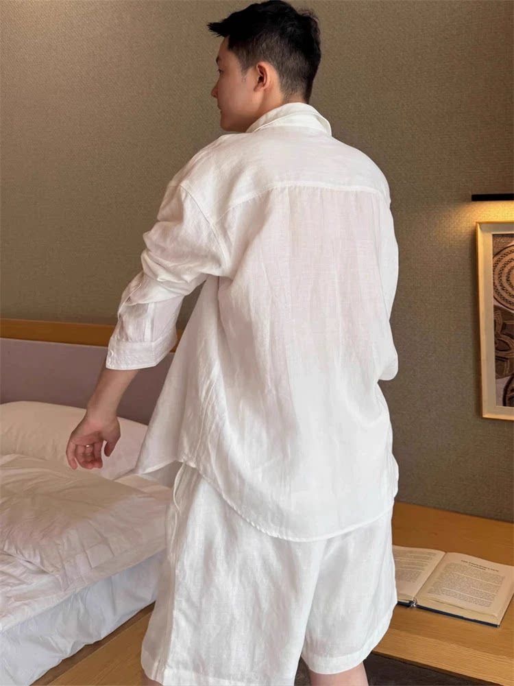 Lightweight Breathable Cotton  - Linen Shirt Breathable ulasan dan harga