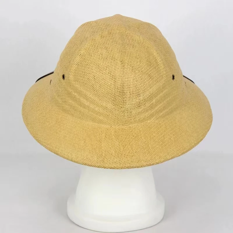 100% Straw Helmet Pith Sun Hat - Bucket Hat Straw ulasan dan harga