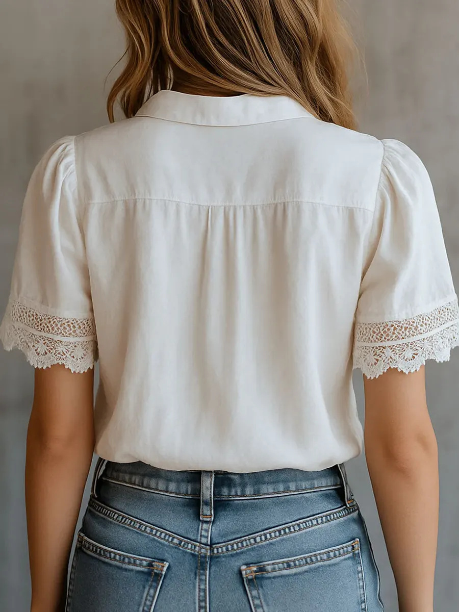 Elegant Women's Shirts Casual  - Linen Shirt Breathable ulasan dan harga