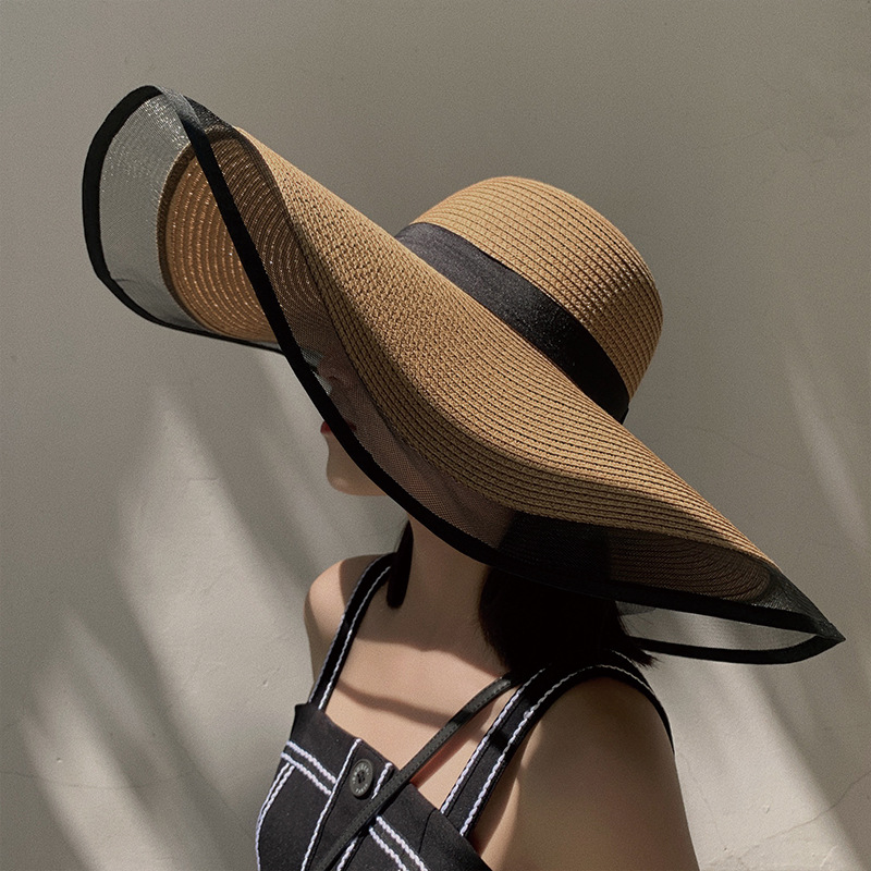 Women Sun Hat Big Eaves Waves  - Bucket Hat Straw ulasan dan harga