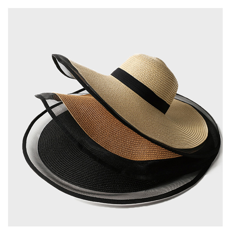 Women Sun Hat Big Eaves Waves  - Bucket Hat Straw ulasan dan harga