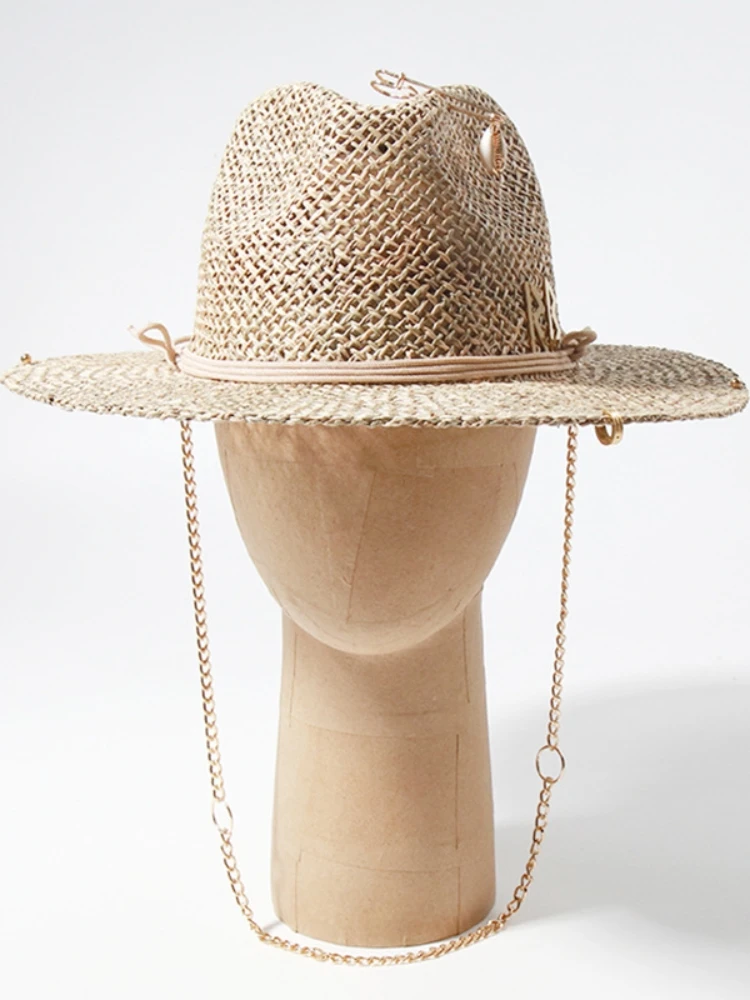 Panama Straw Sun Hat Wide Brim - Bucket Hat Straw ulasan dan harga