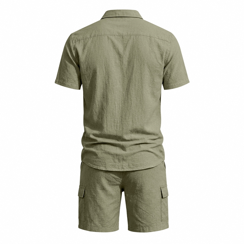 Men Summer American Linen Two  - Short Linen Drawstring ulasan dan harga