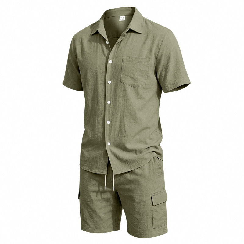 Men Summer American Linen Two  - Short Linen Drawstring ulasan dan harga