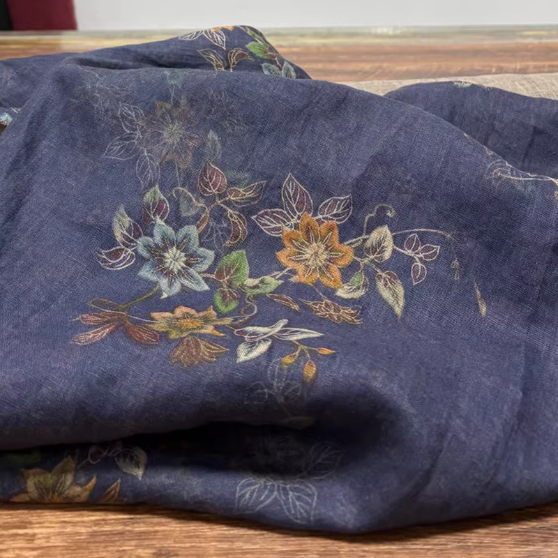 1yard High end pure flax tecid - Linen Shirt Breathable ulasan dan harga